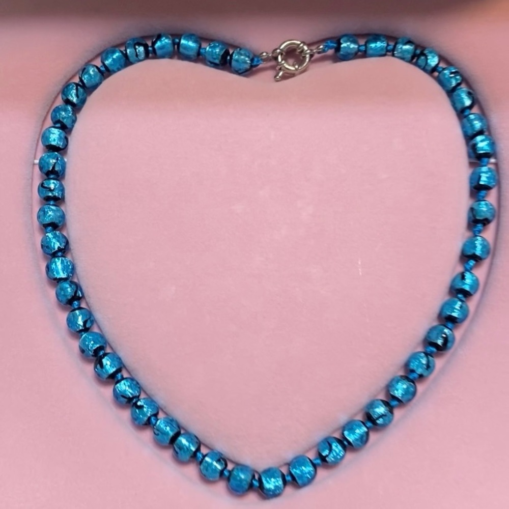 WATCH THE VIDEO. Radiant Blue Hotaru Beaded Necklace